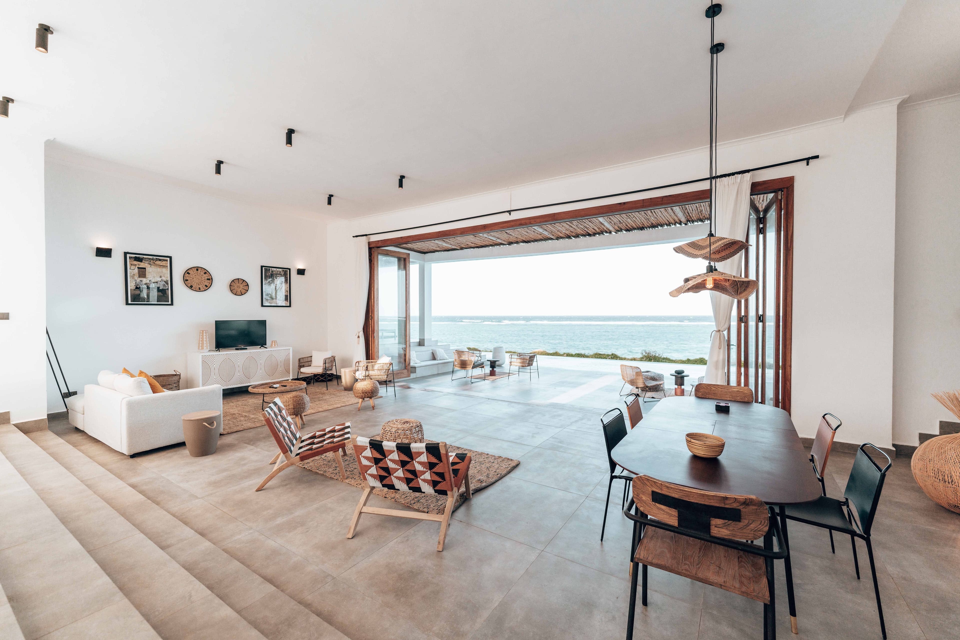 A serene, meticulously arranged living space